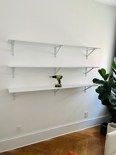 shelves mounted on wall