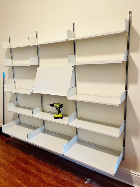 shelves mounted on wall